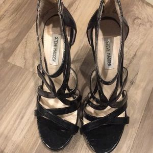 Steve Madden black strappy heels
